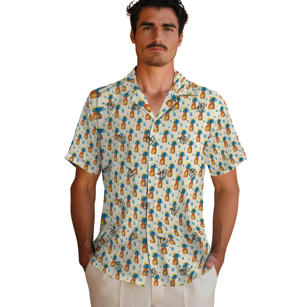 Nashville Predators Hawaiian Shirt - Pineapple Delight | Hula Hawaiian Shirts