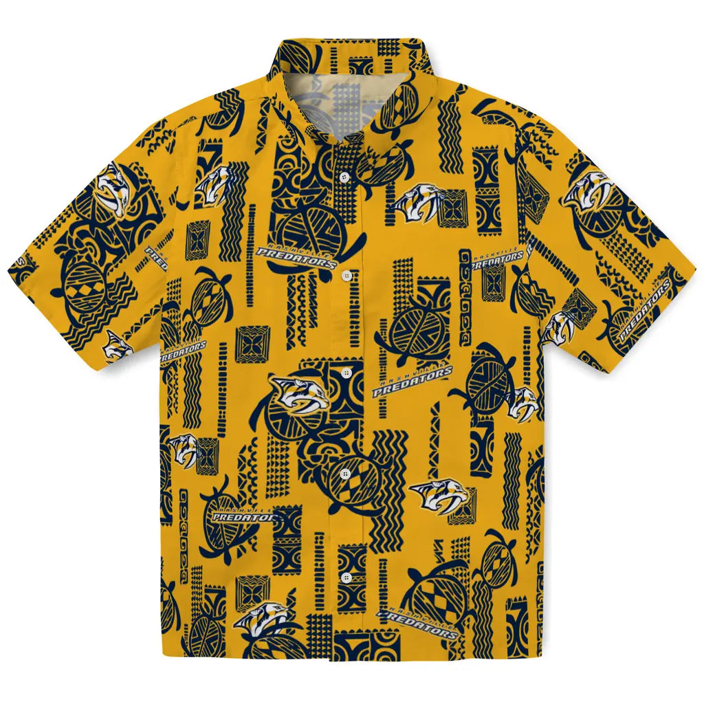 Nashville Predators Hawaiian Shirt - Turtle Lines | Hula Hawaiian Shirts