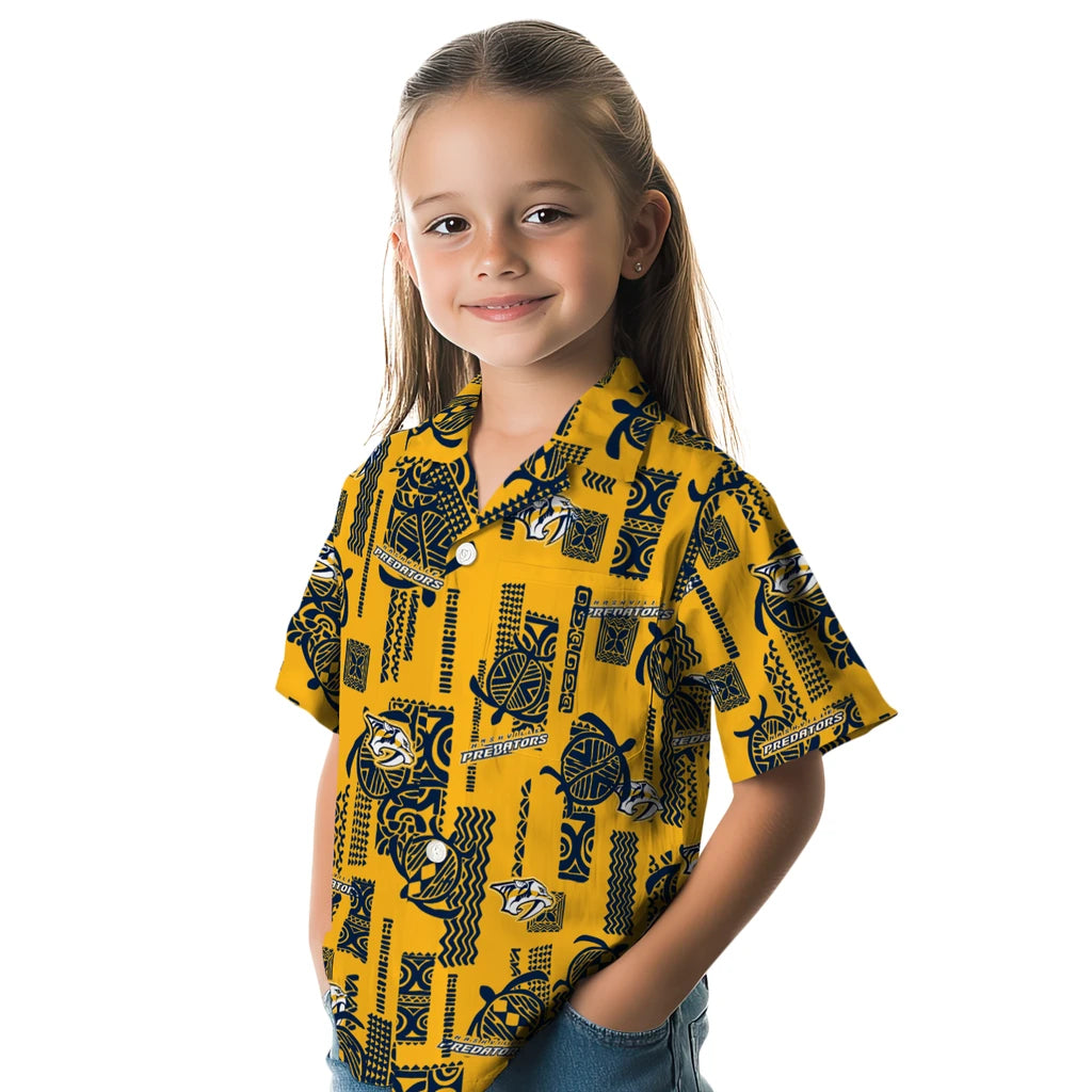 Nashville Predators Hawaiian Shirt - Turtle Lines | Hula Hawaiian Shirts