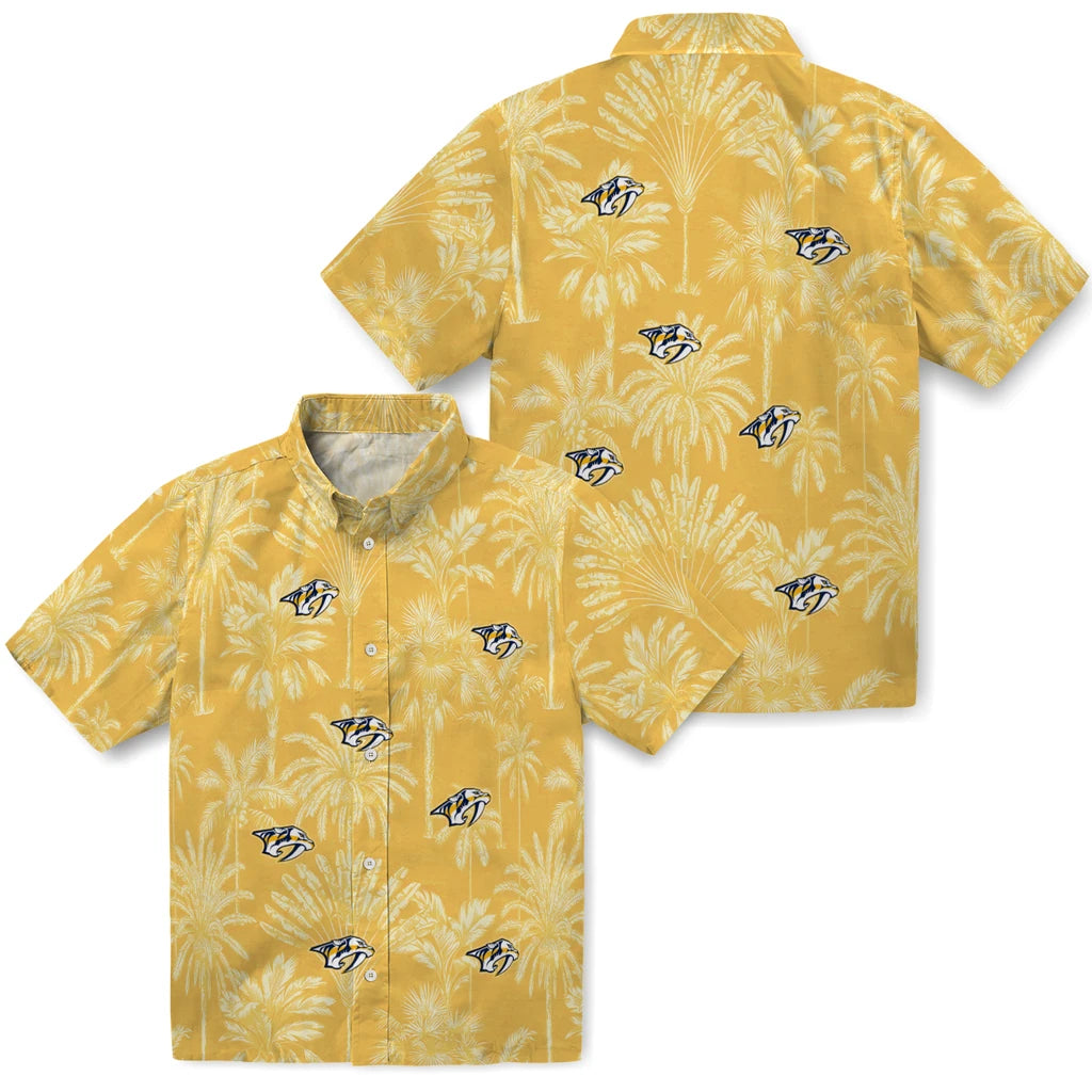 Nashville Predators Hawaiian Shirt - Vintage Palm Tree | Hula Hawaiian Shirts