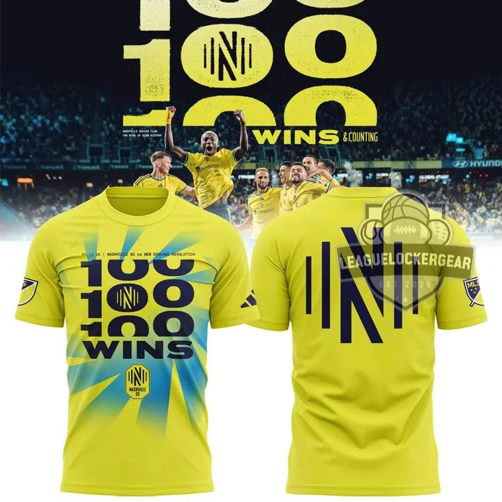 Nashville SC 100 Wins T-Shirt - LeagueLockerGear