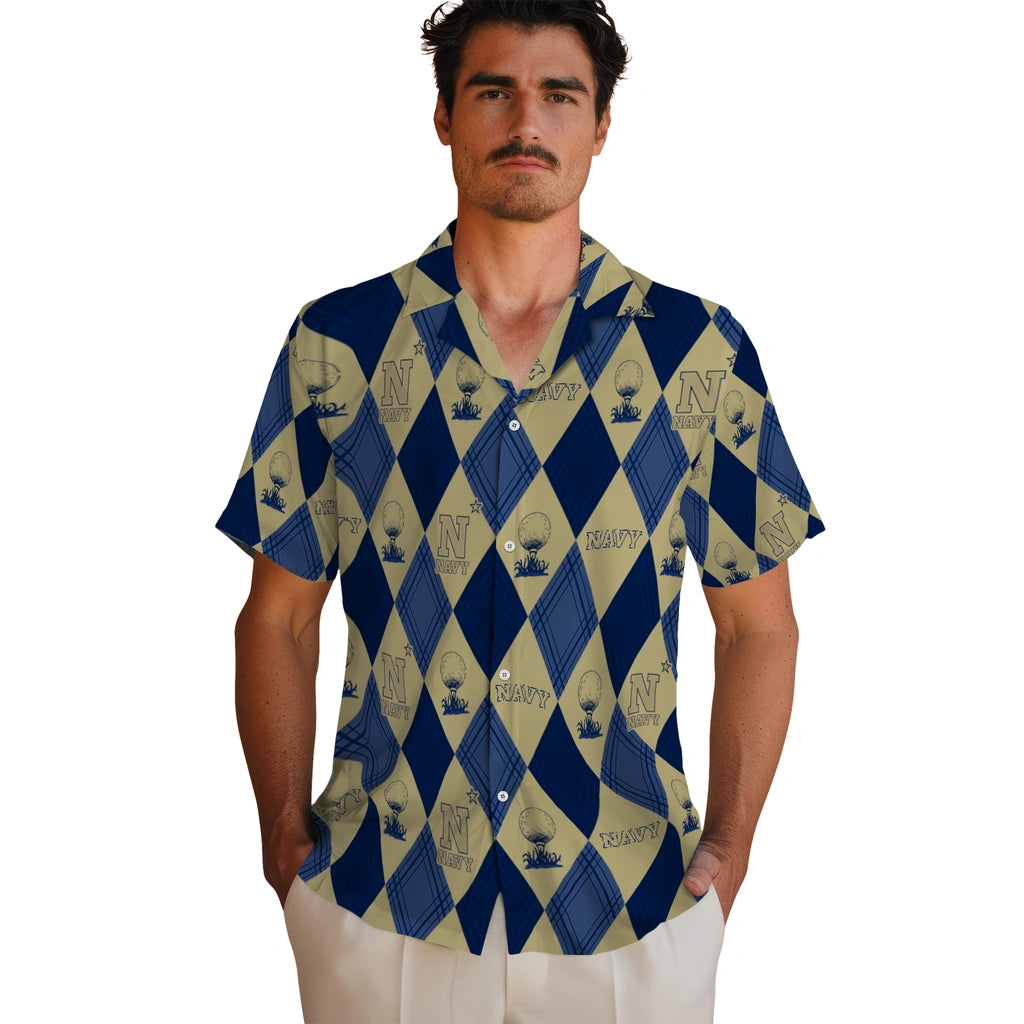 Navy Midshipmen Hawaiian Shirt - Golfing Plaid | Hula Hawaiian Shirts