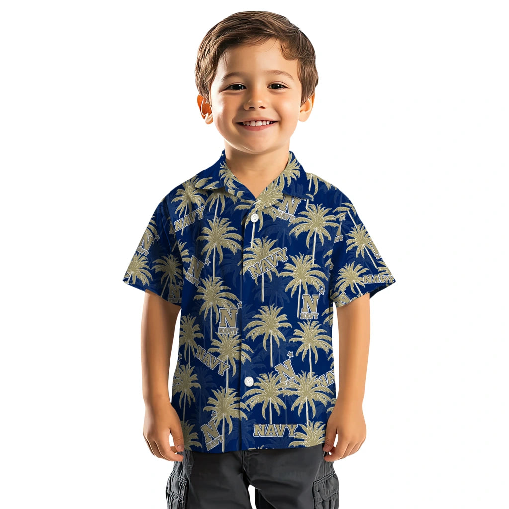 Navy Midshipmen Hawaiian Shirt - Palm Tree Motif | Hula Hawaiian Shirts