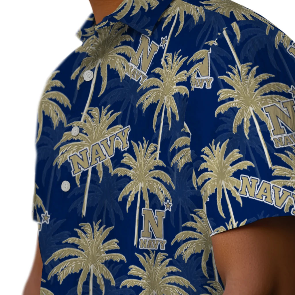 Navy Midshipmen Hawaiian Shirt - Palm Tree Motif | Hula Hawaiian Shirts