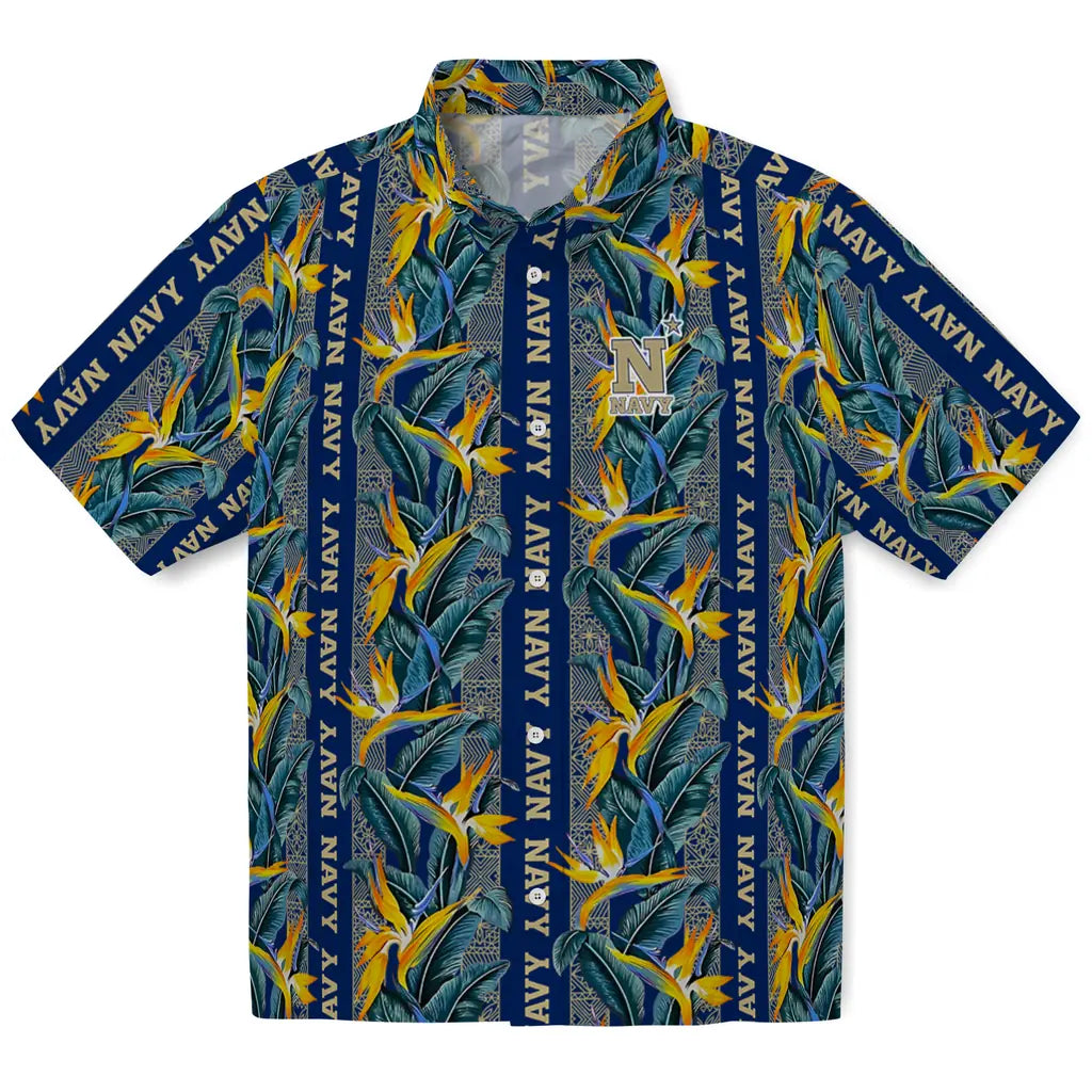 Navy Midshipmen Hawaiian Shirt - Paradise Vines | Hula Hawaiian Shirts