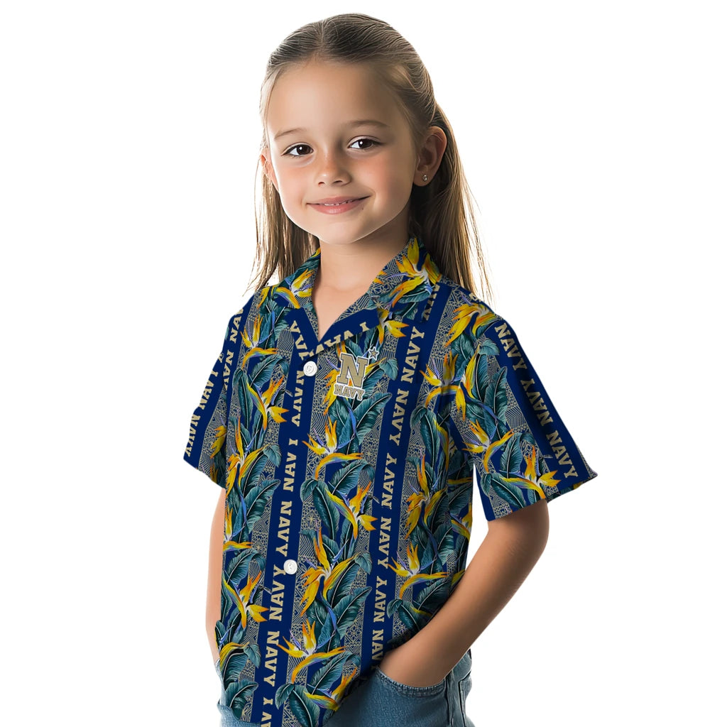 Navy Midshipmen Hawaiian Shirt - Paradise Vines | Hula Hawaiian Shirts