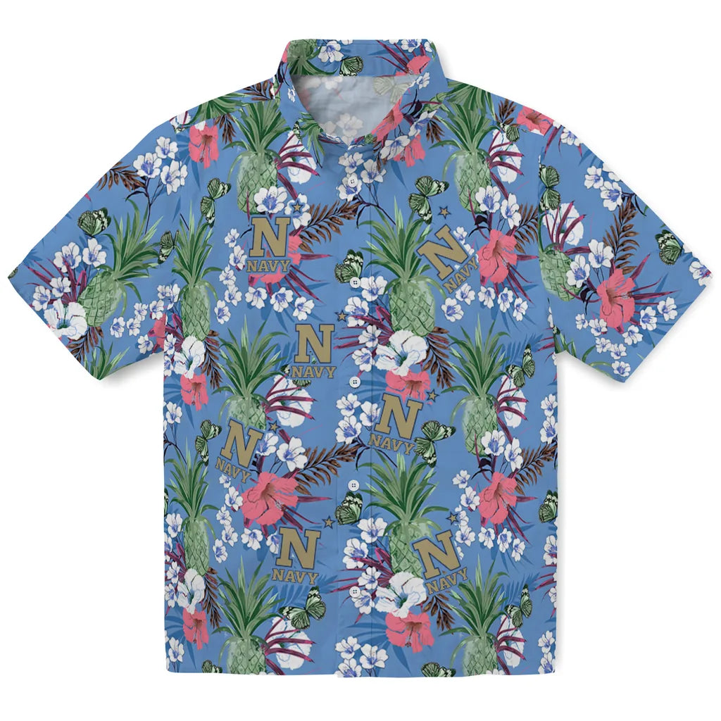 Navy Midshipmen Hawaiian Shirt - Pineapple Bouquet | Hula Hawaiian Shirts