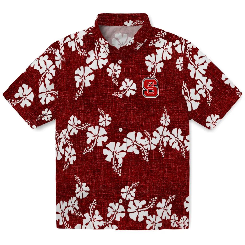 NC State Wolfpack Hawaiian Shirt - 50th State Flower | Hula Hawaiian Shirts