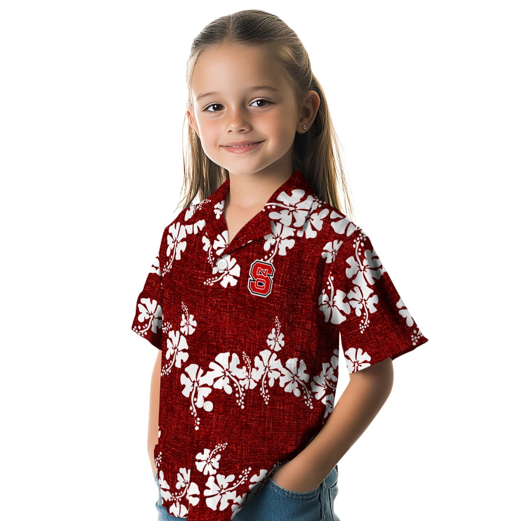 NC State Wolfpack Hawaiian Shirt - 50th State Flower | Hula Hawaiian Shirts