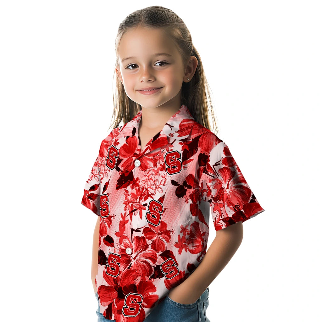 NC State Wolfpack Hawaiian Shirt - Hibiscus Arrangement | Hula Hawaiian Shirts