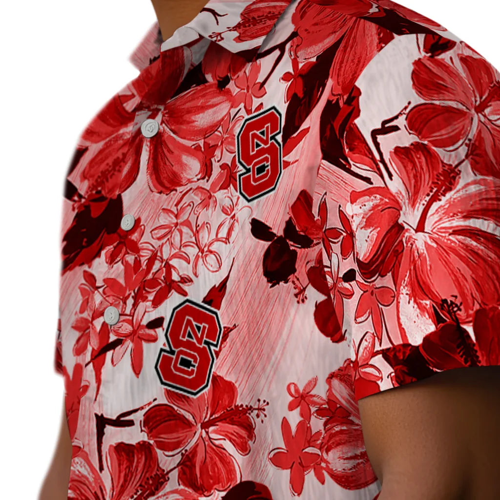 NC State Wolfpack Hawaiian Shirt - Hibiscus Arrangement | Hula Hawaiian Shirts