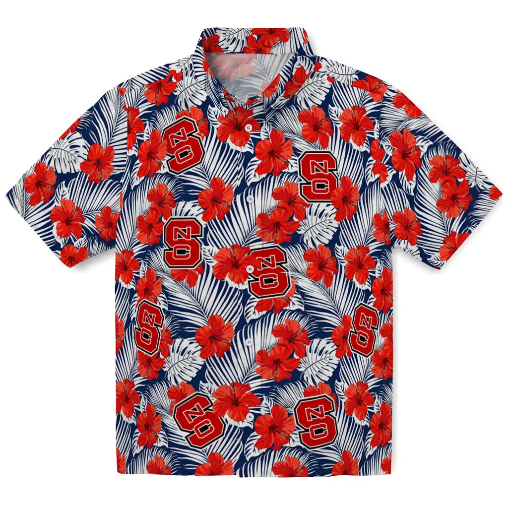 NC State Wolfpack Hawaiian Shirt - Hibiscus Fiesta | Hula Hawaiian Shirts