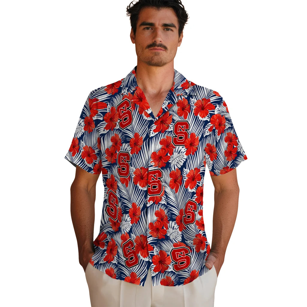 NC State Wolfpack Hawaiian Shirt - Hibiscus Fiesta | Hula Hawaiian Shirts