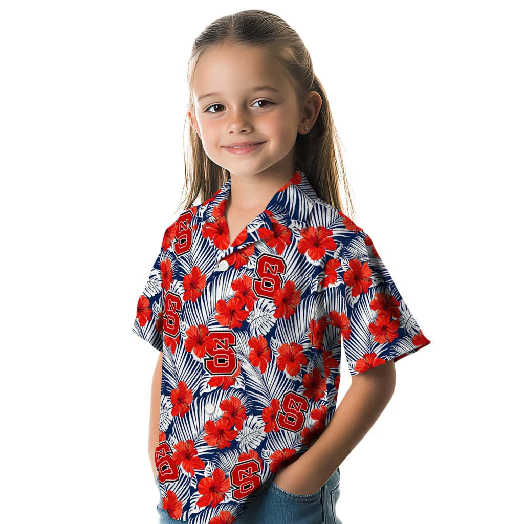 NC State Wolfpack Hawaiian Shirt - Hibiscus Fiesta | Hula Hawaiian Shirts