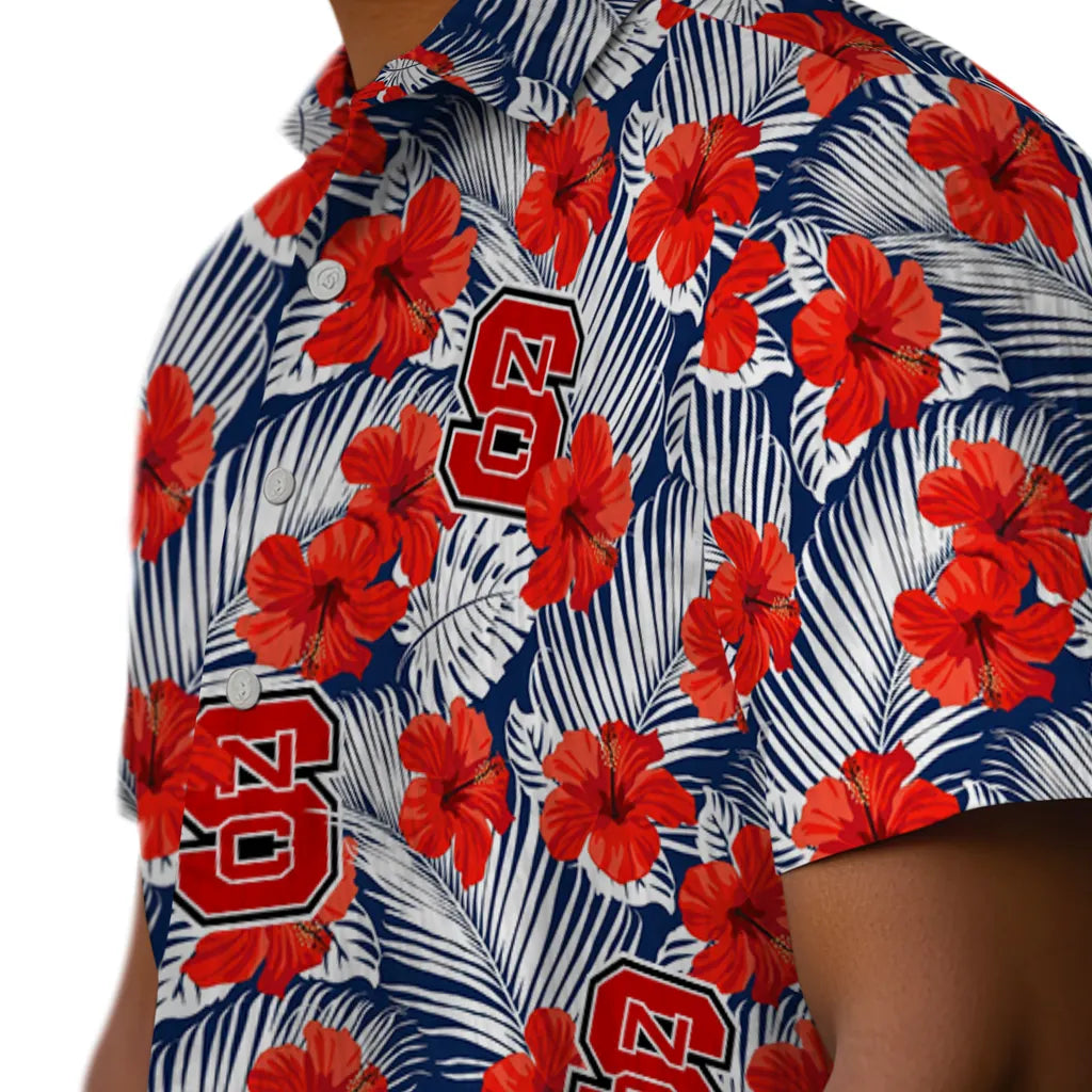 NC State Wolfpack Hawaiian Shirt - Hibiscus Fiesta | Hula Hawaiian Shirts