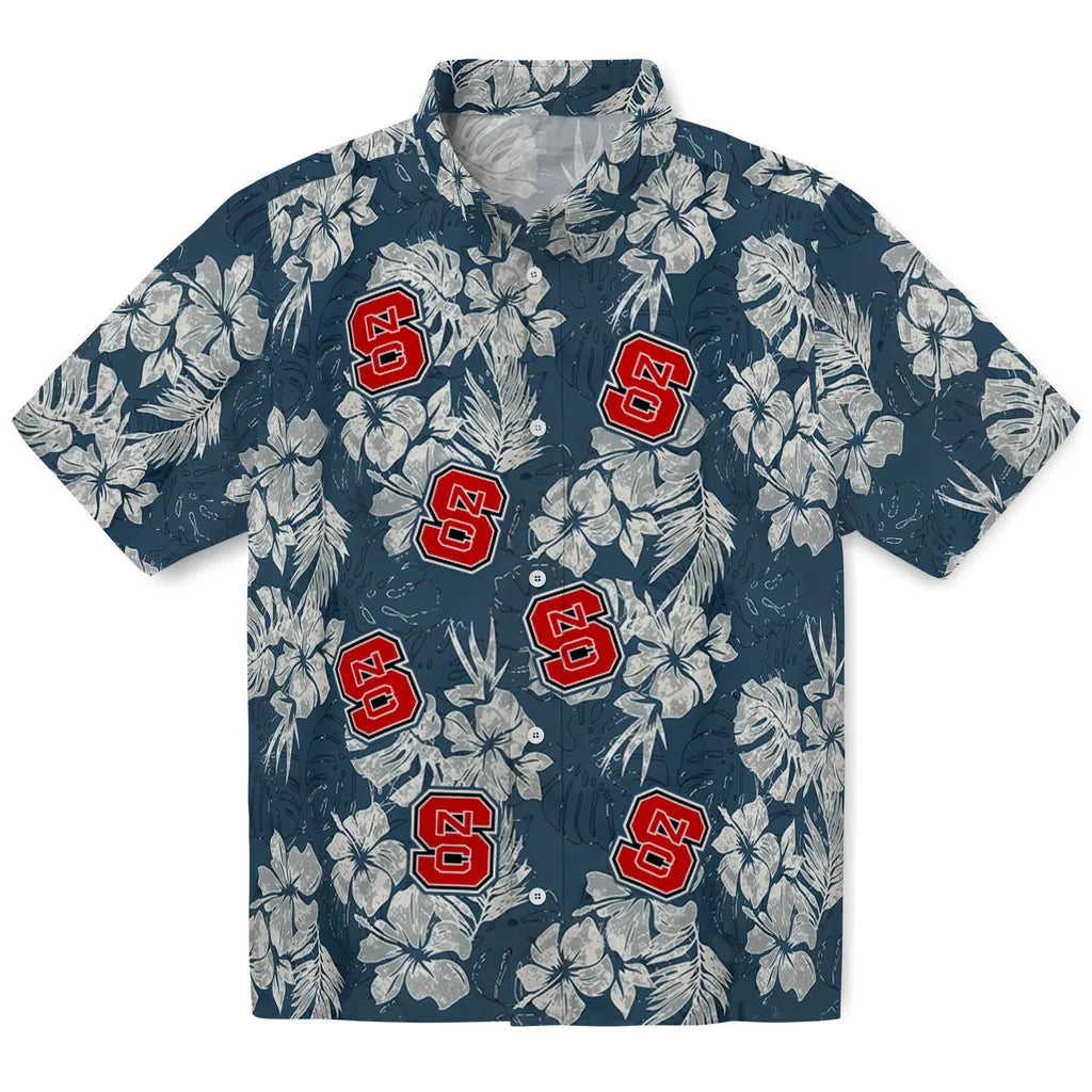 NC State Wolfpack Hawaiian Shirt - Hibiscus Flowers | Hula Hawaiian Shirts