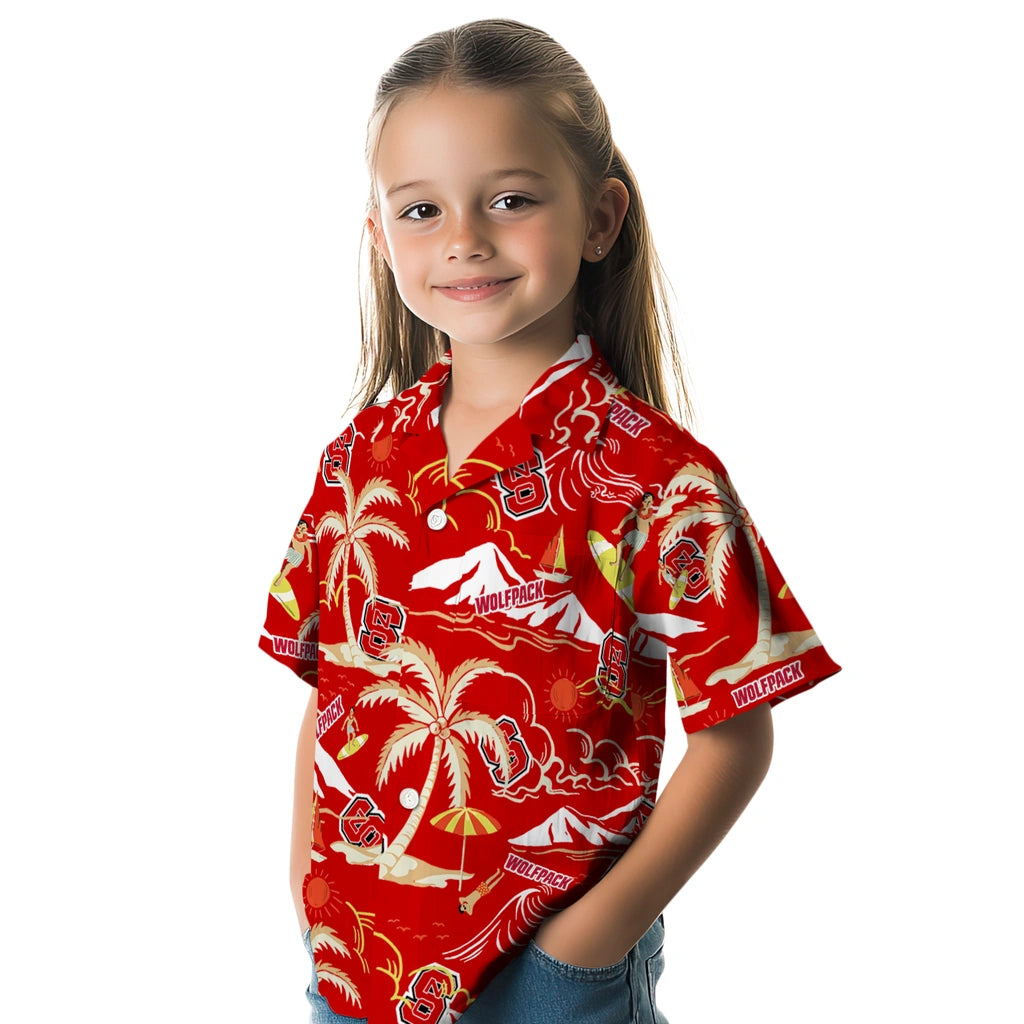 NC State Wolfpack Hawaiian Shirt - Palm Tree Island | Hula Hawaiian Shirts