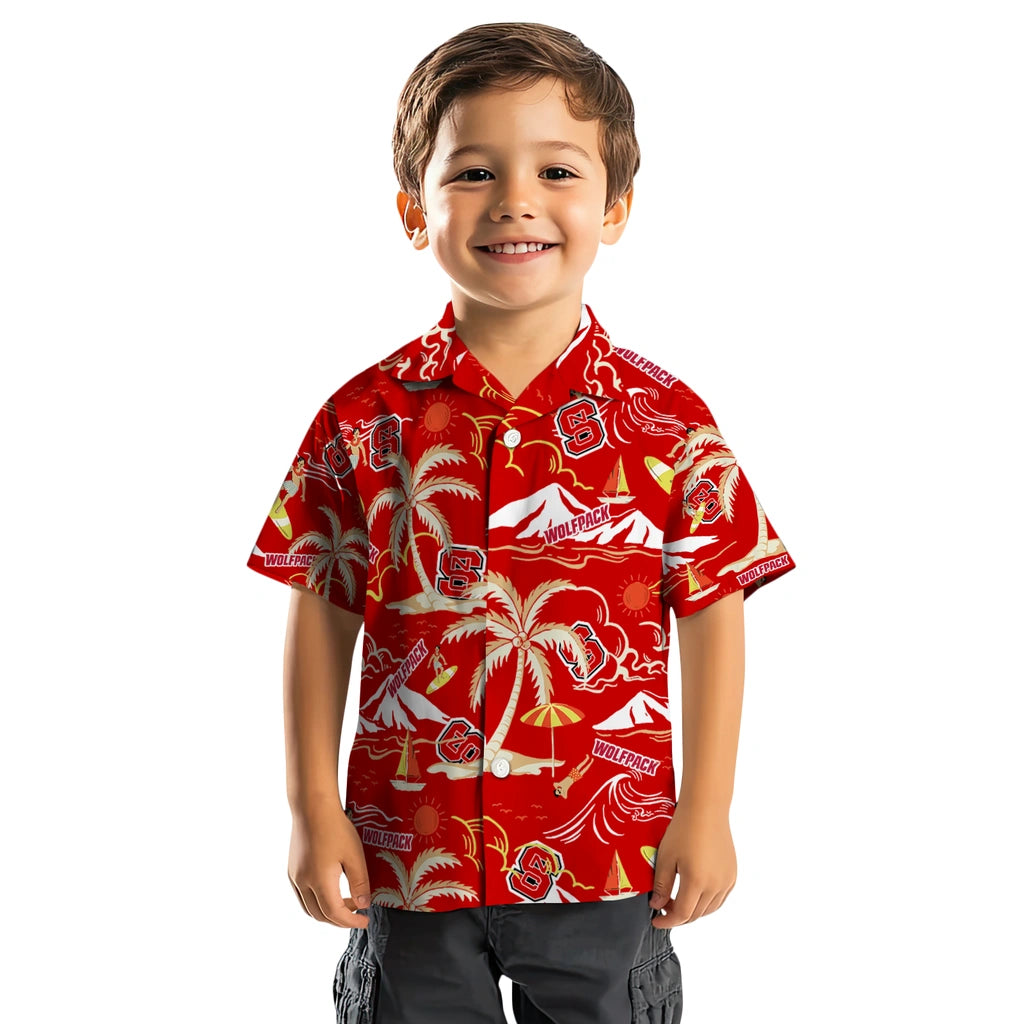 NC State Wolfpack Hawaiian Shirt - Palm Tree Island | Hula Hawaiian Shirts