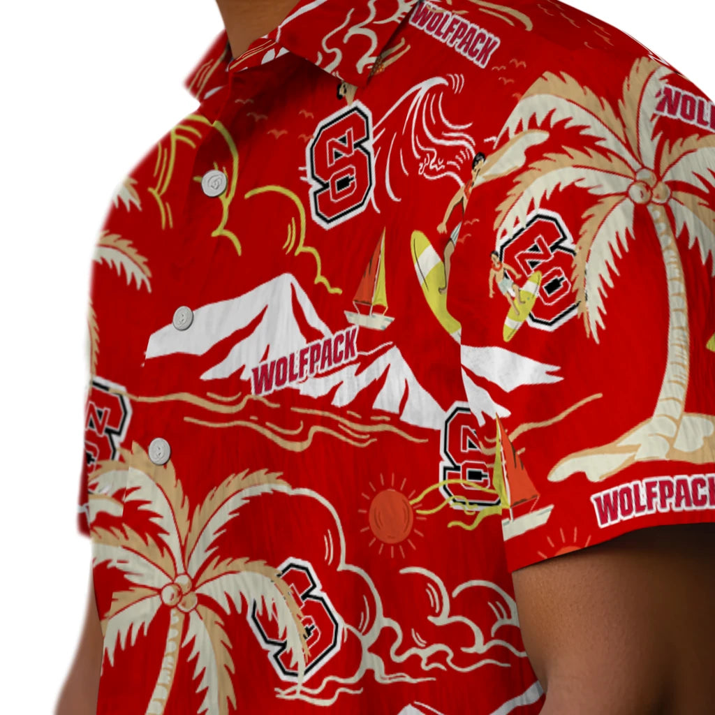 NC State Wolfpack Hawaiian Shirt - Palm Tree Island | Hula Hawaiian Shirts
