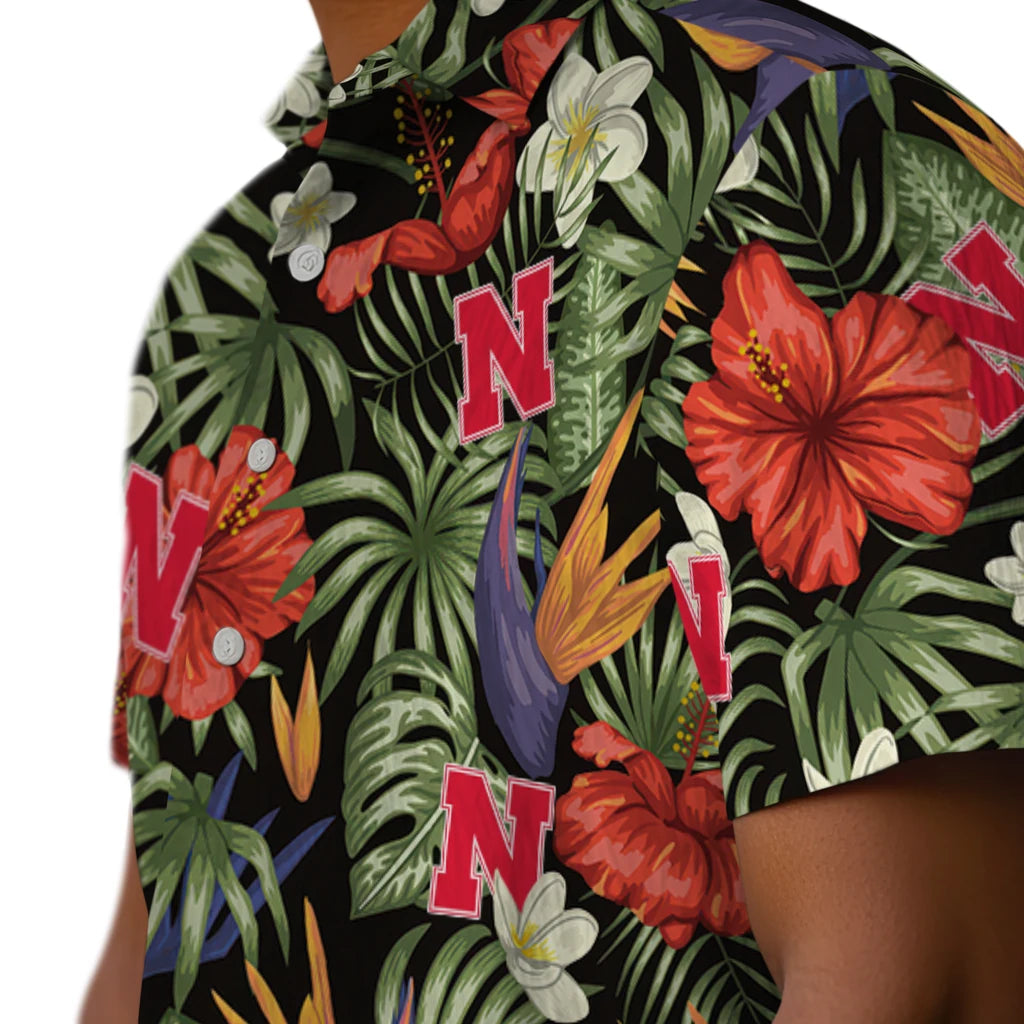 Nebraska Cornhuskers Hawaiian Shirt - Hawaii Floral Hibiscus | Hula Hawaiian Shirts