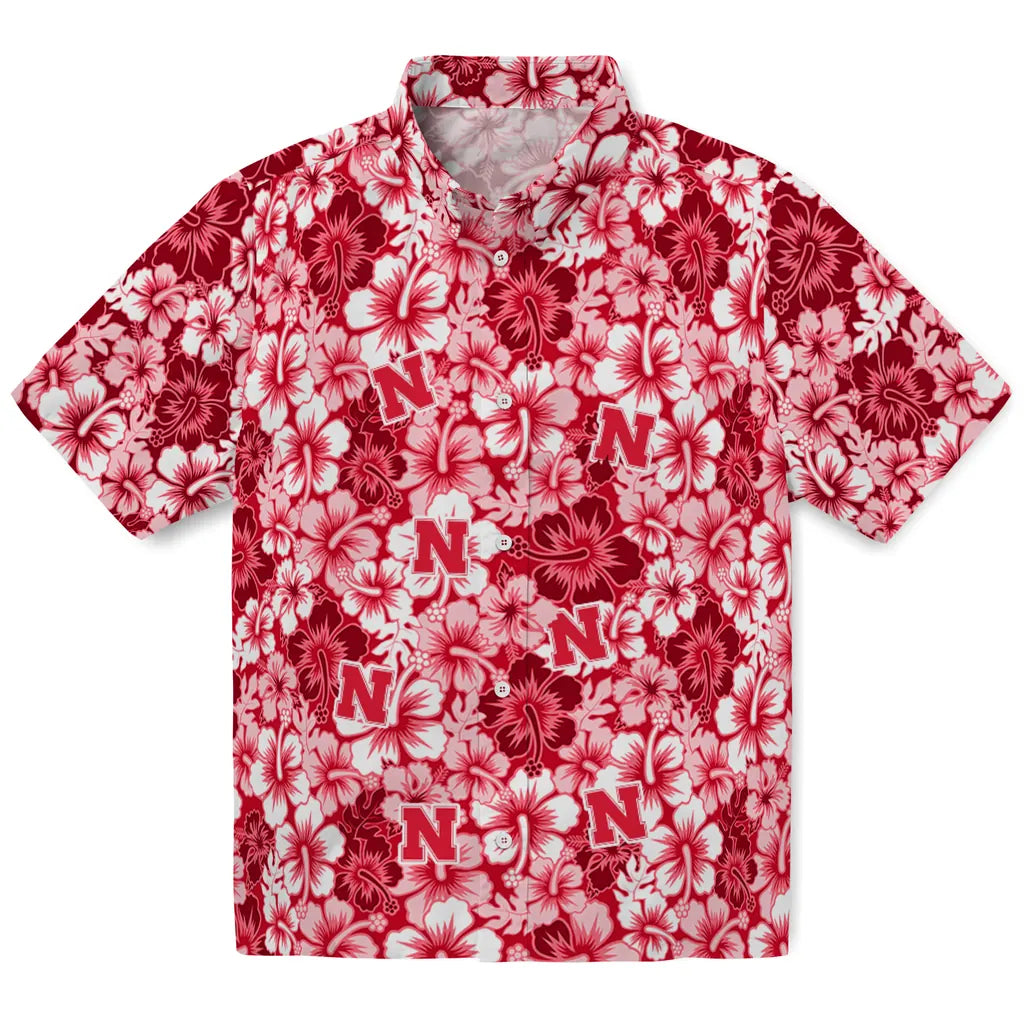 Nebraska Cornhuskers Hawaiian Shirt - Hibiscus Blooms | Hula Hawaiian Shirts
