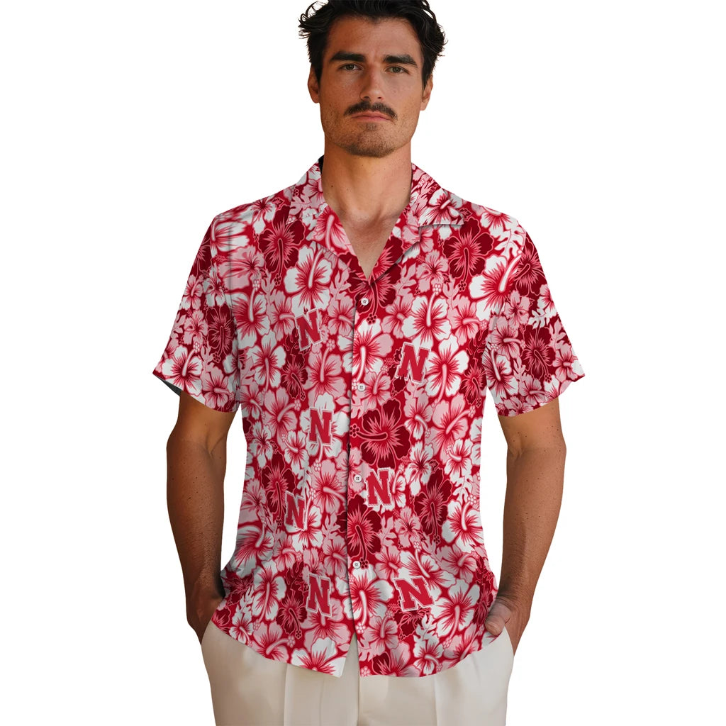 Nebraska Cornhuskers Hawaiian Shirt - Hibiscus Blooms | Hula Hawaiian Shirts