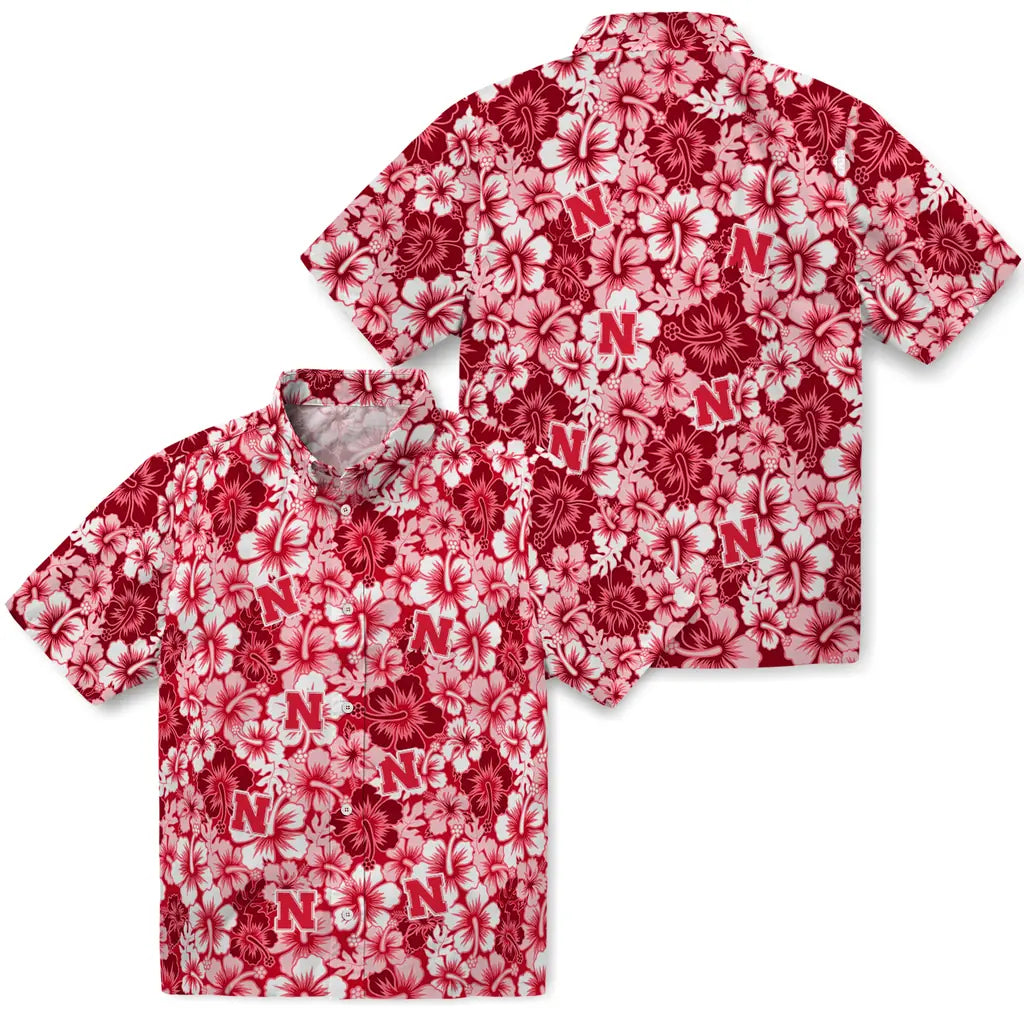 Nebraska Cornhuskers Hawaiian Shirt - Hibiscus Blooms | Hula Hawaiian Shirts