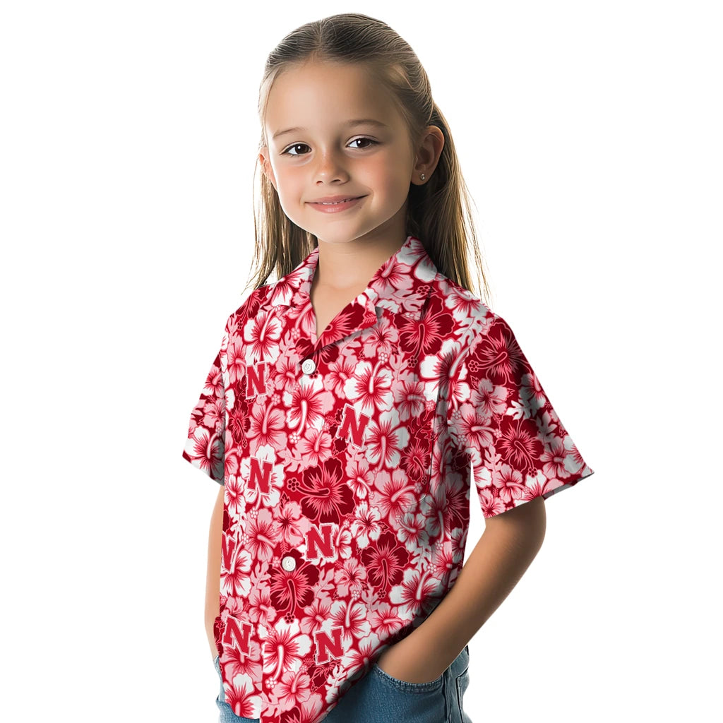 Nebraska Cornhuskers Hawaiian Shirt - Hibiscus Blooms | Hula Hawaiian Shirts