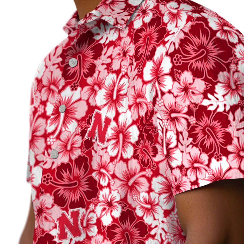 Nebraska Cornhuskers Hawaiian Shirt - Hibiscus Blooms | Hula Hawaiian Shirts