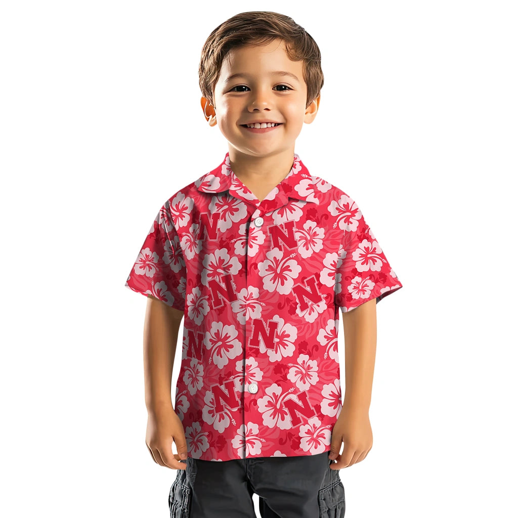Nebraska Cornhuskers Hawaiian Shirt - Hibiscus Cluster | Hula Hawaiian Shirts