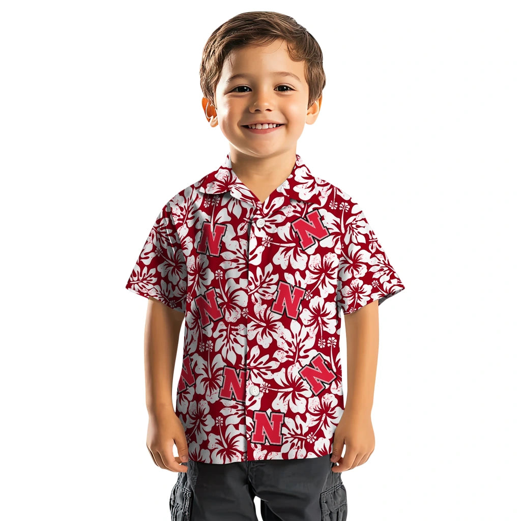 Nebraska Cornhuskers Hawaiian Shirt - Hibiscus Motif | Hula Hawaiian Shirts