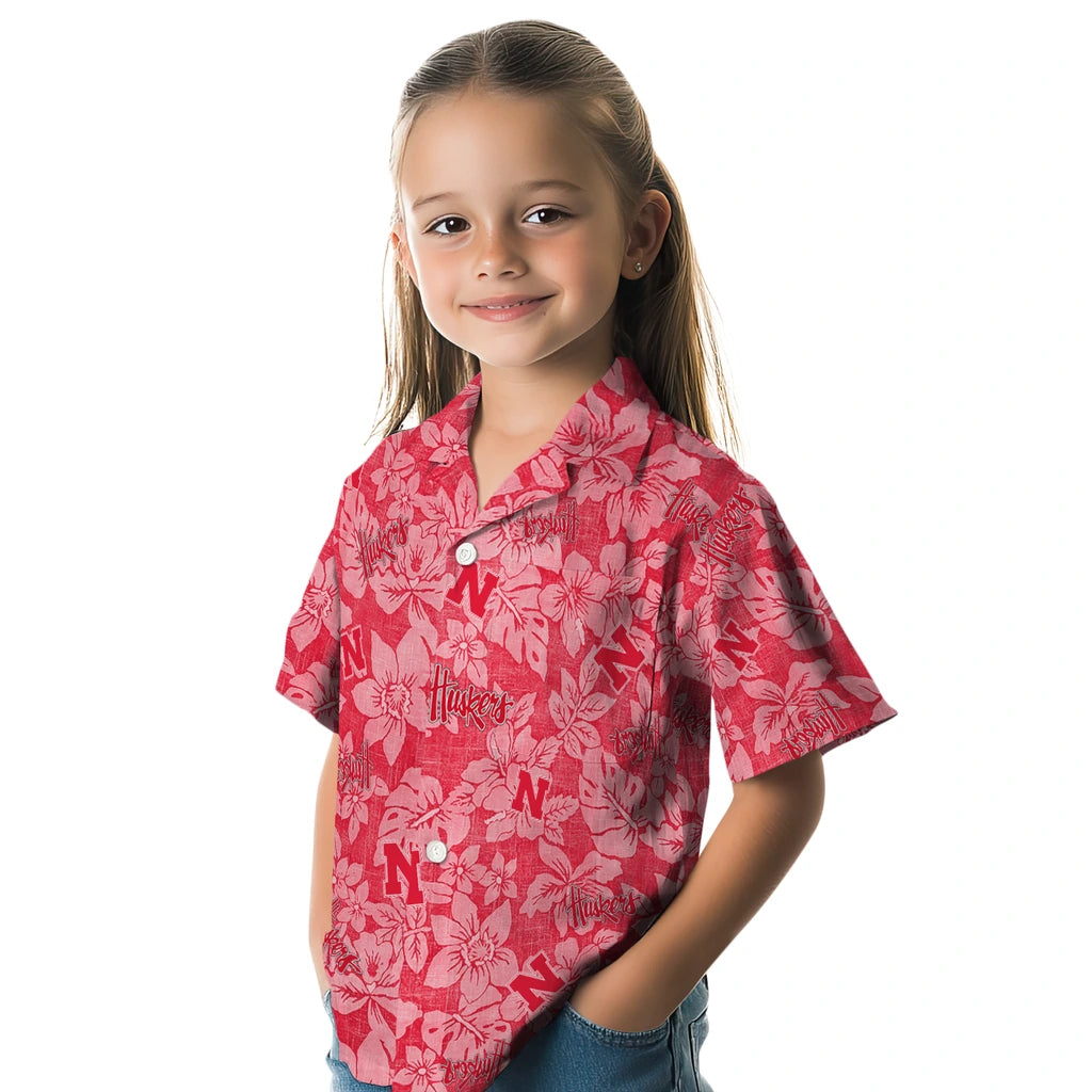 Nebraska Cornhuskers Hawaiian Shirt - Hibiscus Oasis | Hula Hawaiian Shirts