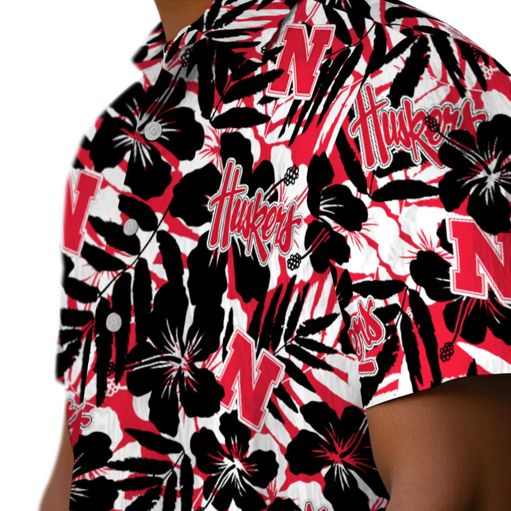 Nebraska Cornhuskers Hawaiian Shirt - Hibiscus Overlay | Hula Hawaiian Shirts