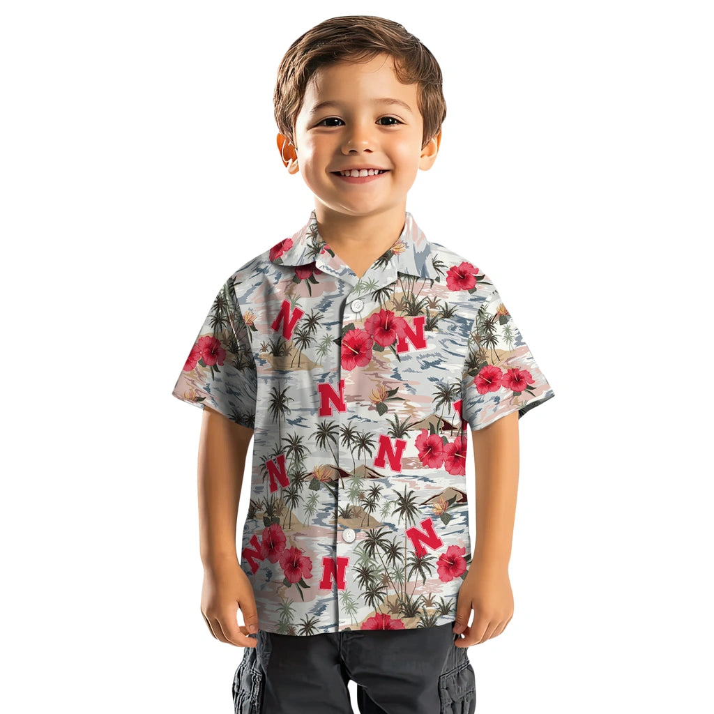 Nebraska Cornhuskers Hawaiian Shirt - Hibiscus Seaside | Hula Hawaiian Shirts