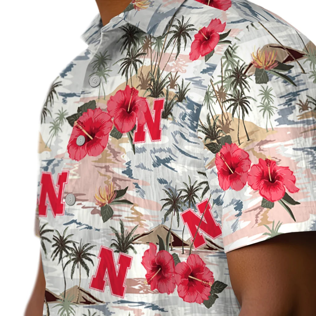 Nebraska Cornhuskers Hawaiian Shirt - Hibiscus Seaside | Hula Hawaiian Shirts