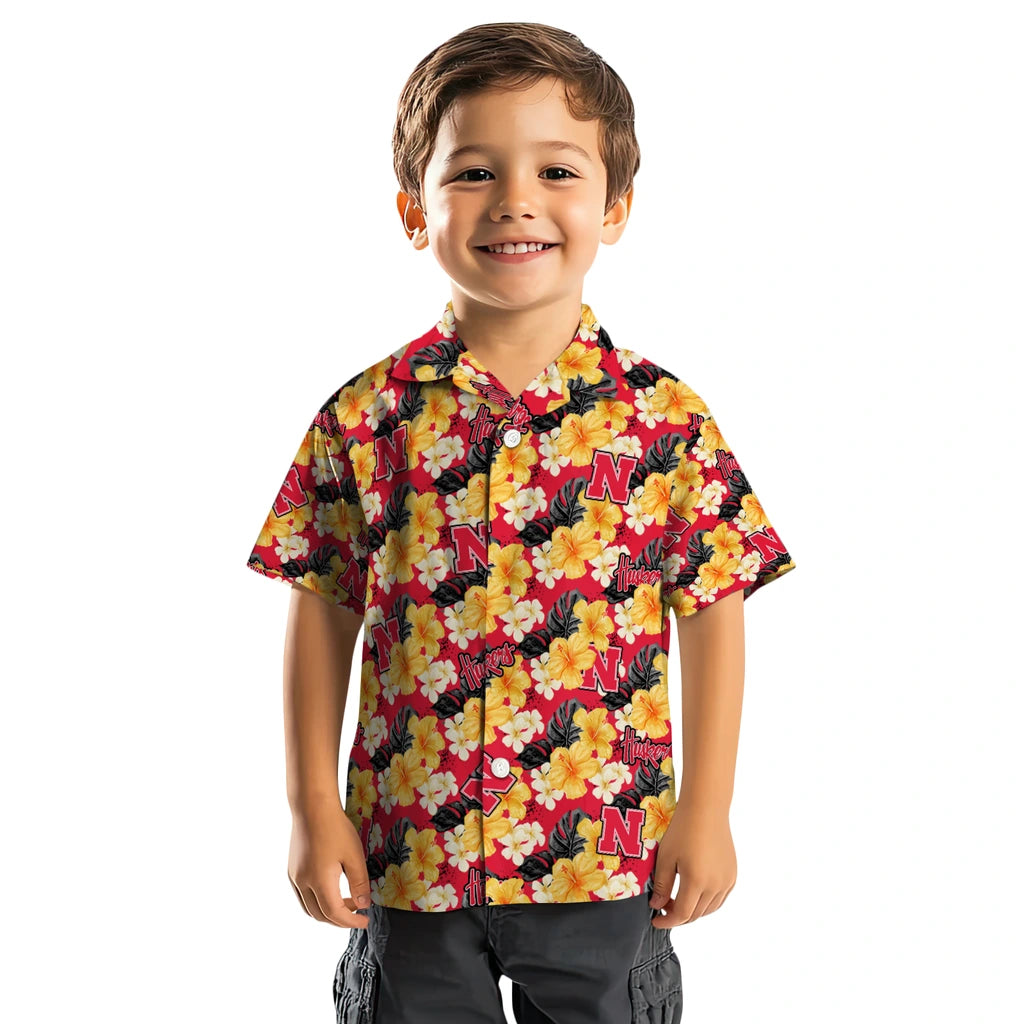 Nebraska Cornhuskers Hawaiian Shirt - Hibiscus Tropics | Hula Hawaiian Shirts