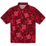 Nebraska Cornhuskers Hawaiian Shirt - Leaf Outline | Hula Hawaiian Shirts