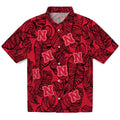 Nebraska Cornhuskers Hawaiian Shirt - Leaf Outline | Hula Hawaiian Shirts