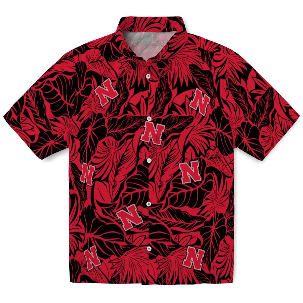 Nebraska Cornhuskers Hawaiian Shirt - Monstera Layer | Hula Hawaiian Shirts