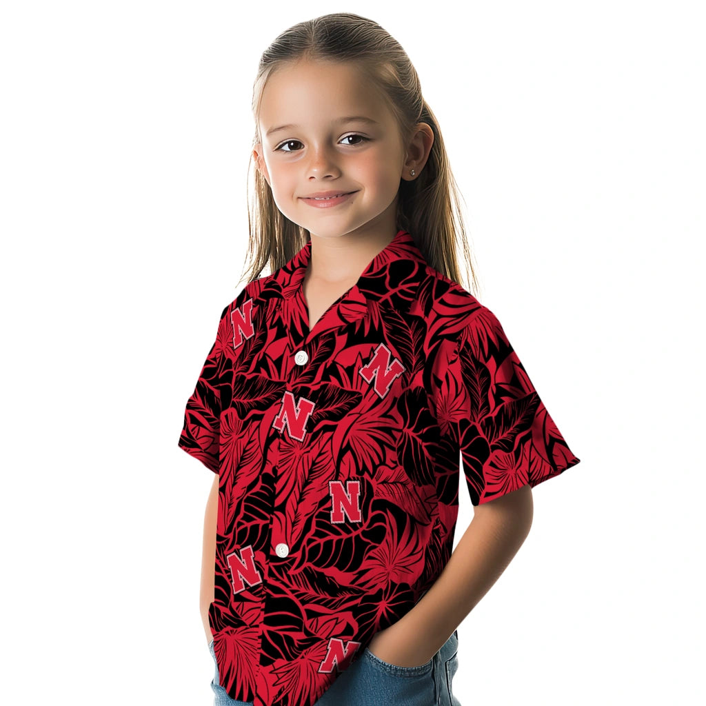 Nebraska Cornhuskers Hawaiian Shirt - Monstera Layer | Hula Hawaiian Shirts