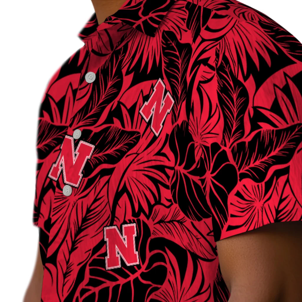 Nebraska Cornhuskers Hawaiian Shirt - Monstera Layer | Hula Hawaiian Shirts