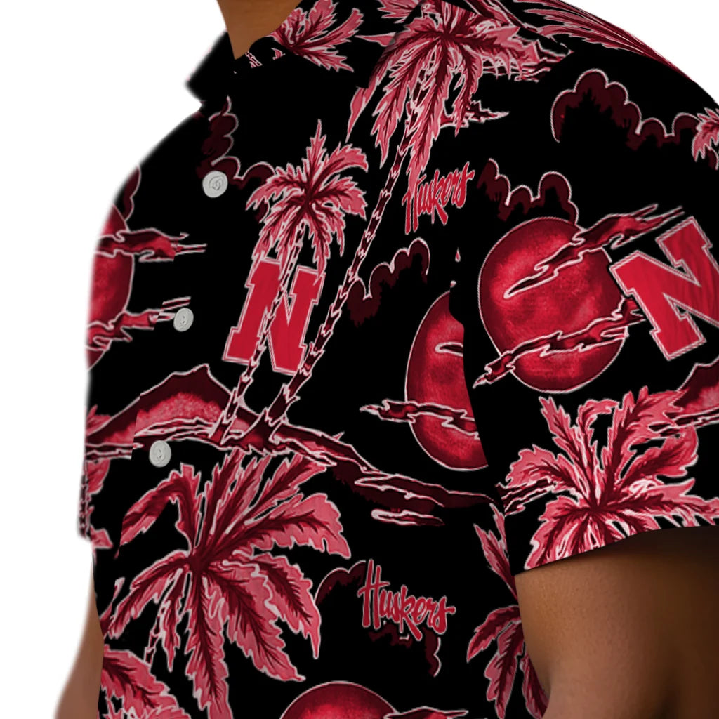 Nebraska Cornhuskers Hawaiian Shirt - Palm Sunset | Hula Hawaiian Shirts
