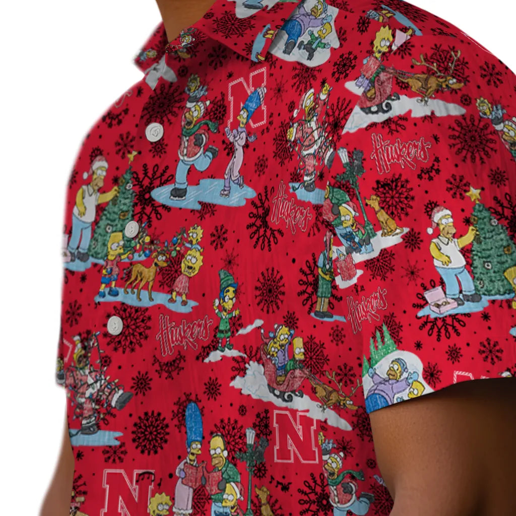 Nebraska Cornhuskers Hawaiian Shirt - Simpsons Christmas | Hula Hawaiian Shirts
