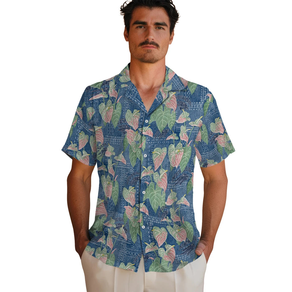 Nevada Wolf Pack Hawaiian Shirt - Anthurium Overlay | Hula Hawaiian Shirts
