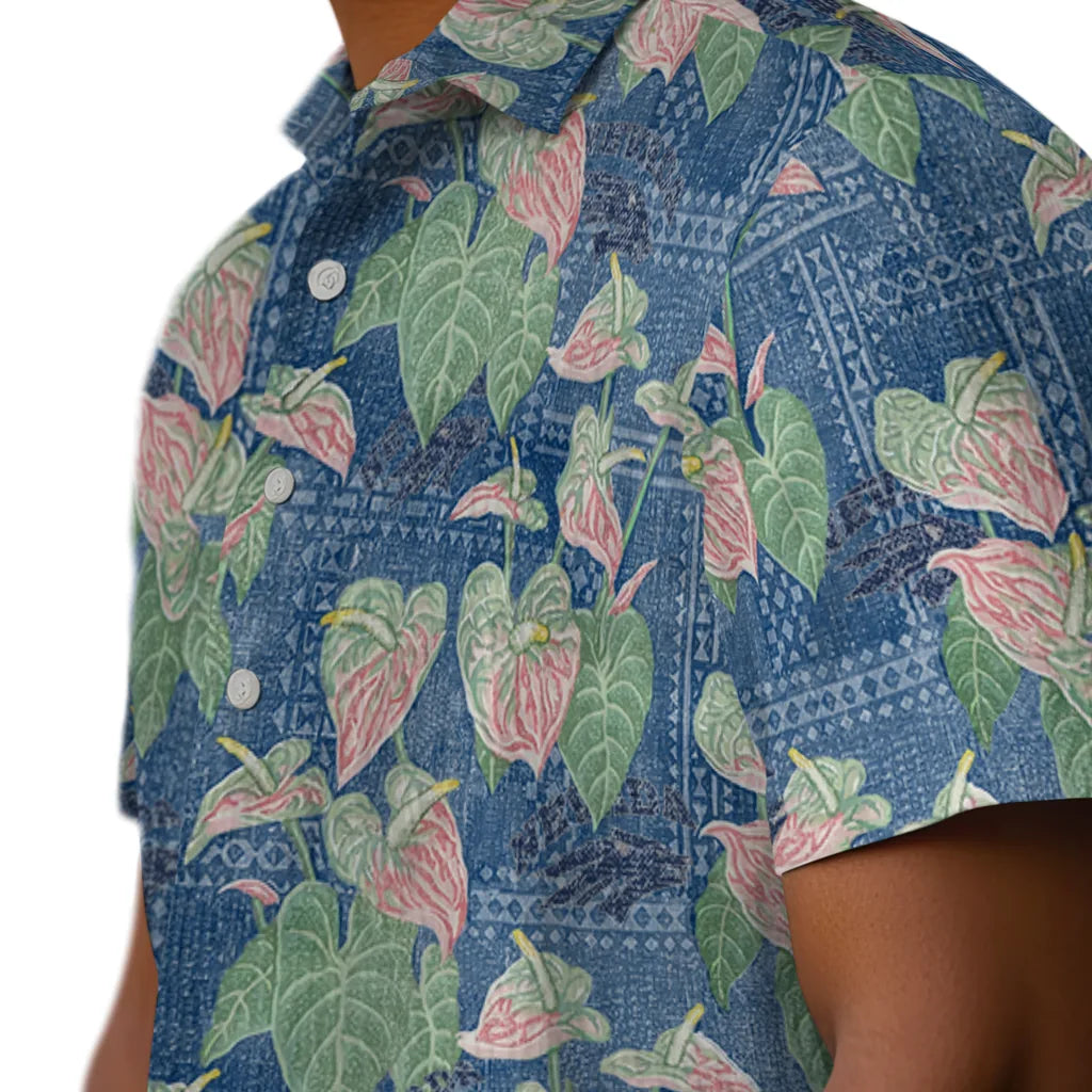 Nevada Wolf Pack Hawaiian Shirt - Anthurium Overlay | Hula Hawaiian Shirts