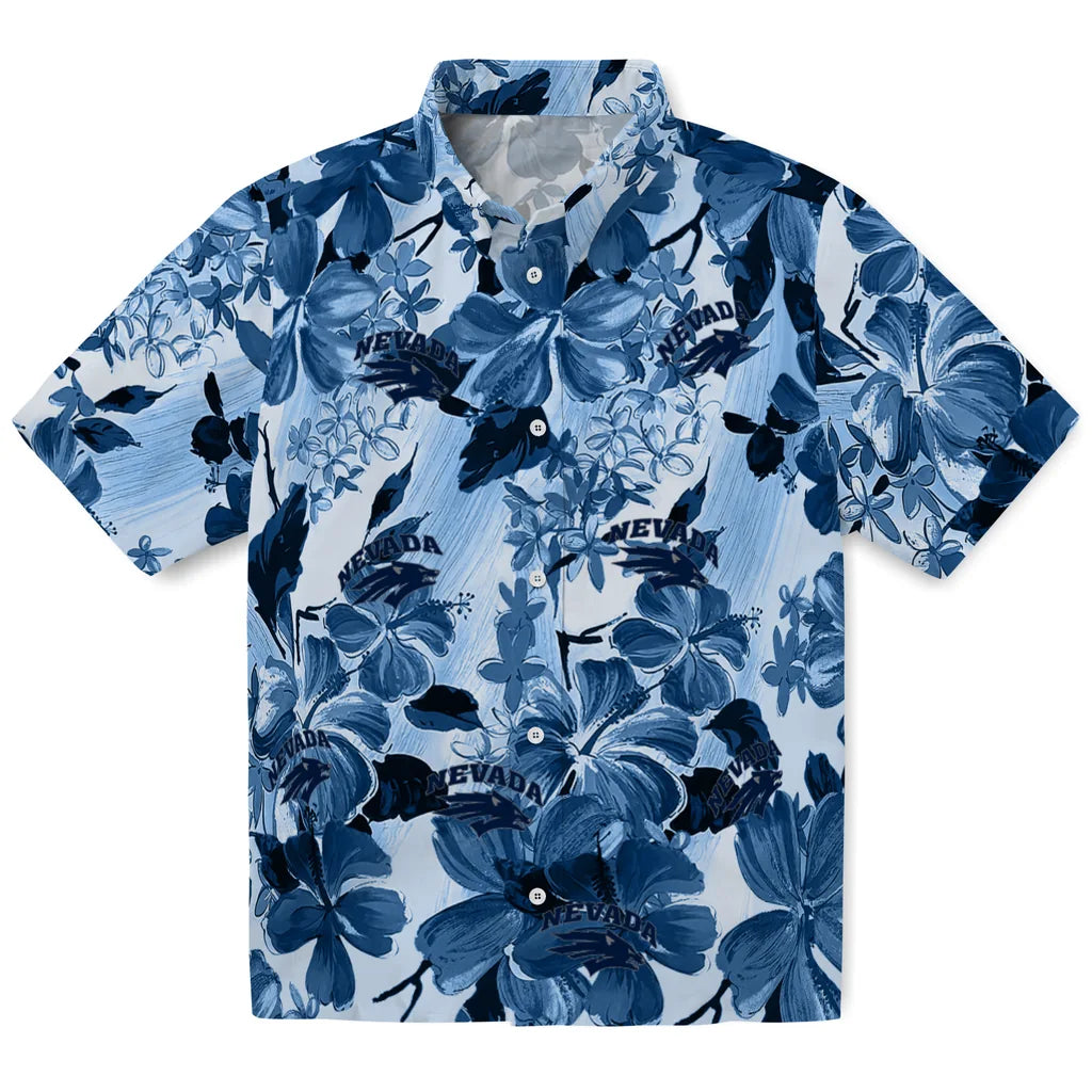 Nevada Wolf Pack Hawaiian Shirt - Hibiscus Arrangement | Hula Hawaiian Shirts