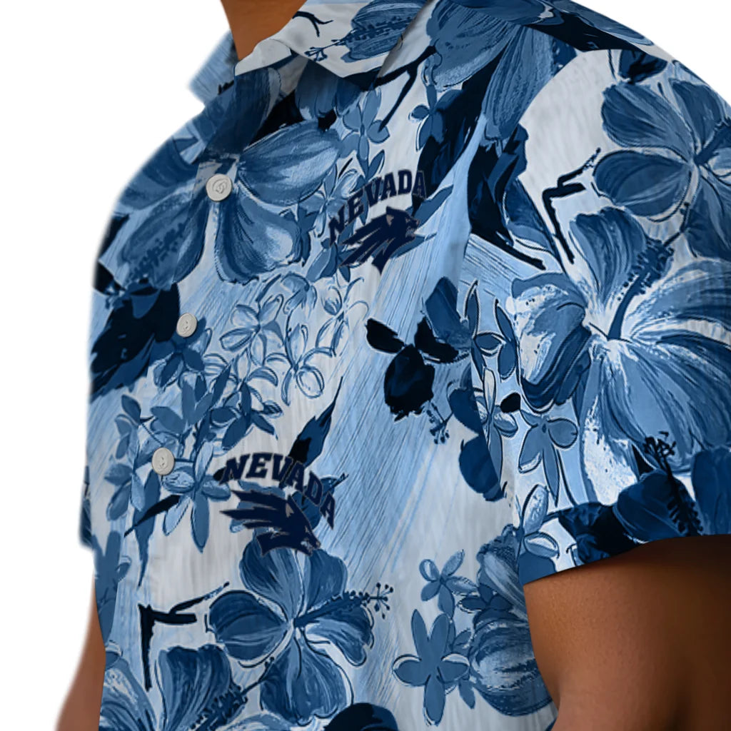 Nevada Wolf Pack Hawaiian Shirt - Hibiscus Arrangement | Hula Hawaiian Shirts