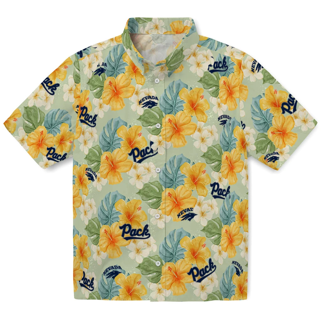 Nevada Wolf Pack Hawaiian Shirt - Hibiscus Mood | Hula Hawaiian Shirts