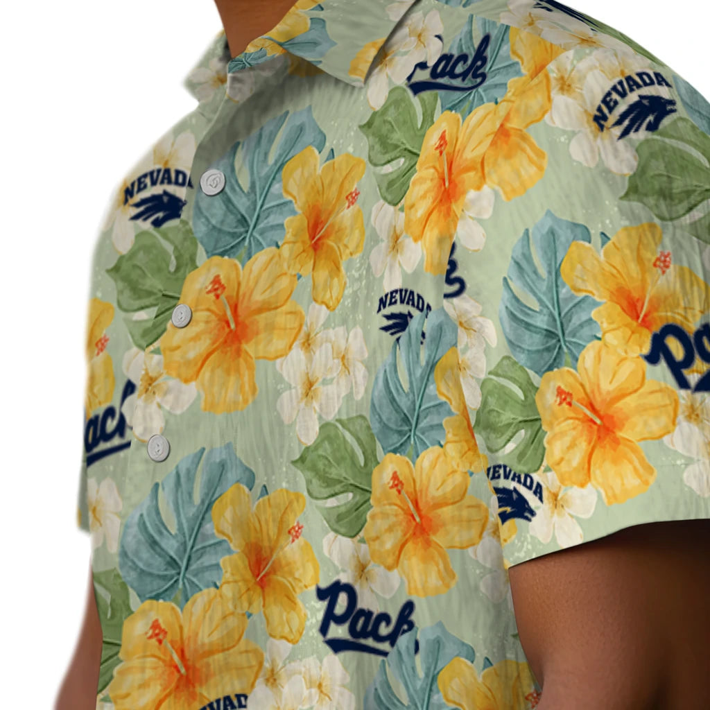 Nevada Wolf Pack Hawaiian Shirt - Hibiscus Mood | Hula Hawaiian Shirts