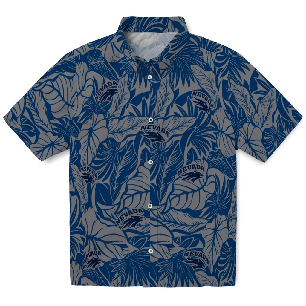Nevada Wolf Pack Hawaiian Shirt - Monstera Layer | Hula Hawaiian Shirts